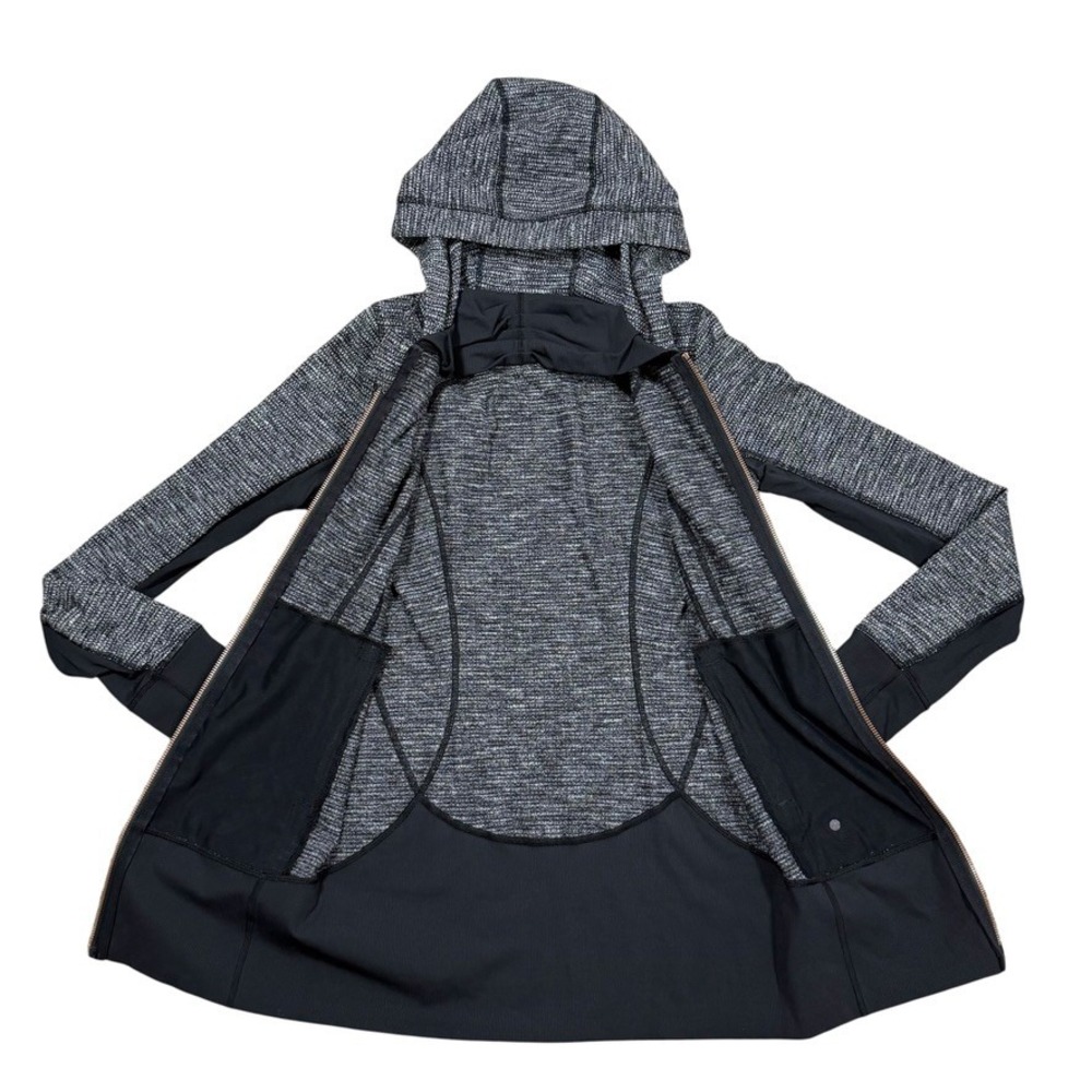 Lululemon Define‎ Jacket Luon Heathered Black Women's Size 6 Slim-Fit Hoodie Zip - Picture 2 of 8